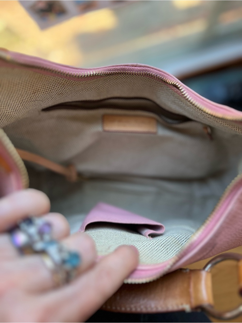 Dooney & Bourke Pink Pebbled Hobo Bag - Picture 3 of 10